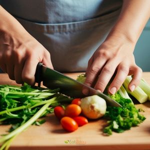 Gesundes Mittagessen, gesundes Team: Gemüse schneiden